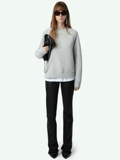 Hot Zadig & Voltaire Upper Diamante Wings Sweatshirt Grischineclair